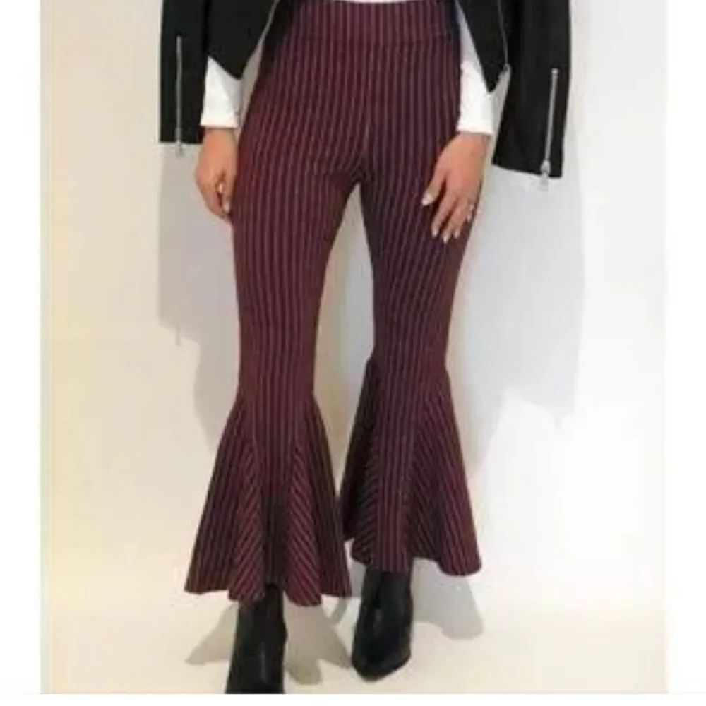 Free People Womens Mari Ponte Flared Casual Trouser Pants